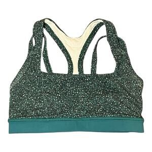 Lululemon Splendour‎ Sports Bra Size 4 Flashback Static Seamist Forage Teal Gym